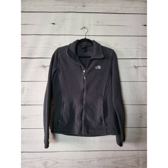 The‎ North Face Womens Fleece Jacket Black Waist Length Full Zip Collar M - Picture 1 of 7